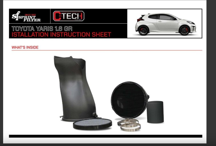 Intake for Toyota Yaris 1.6 GR - Sprint Filter