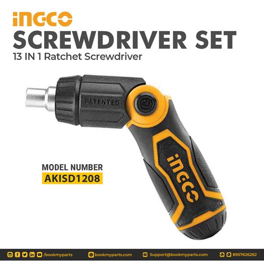 Buy INGCO Ratchet Screwdriver Set AKISD1208 online at lowest price in India. - bookmyparts.com