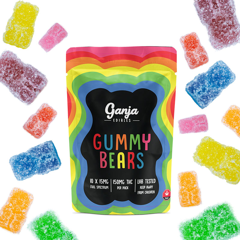 Ganja Edibles – Sour Ganja Bears 150mg THC