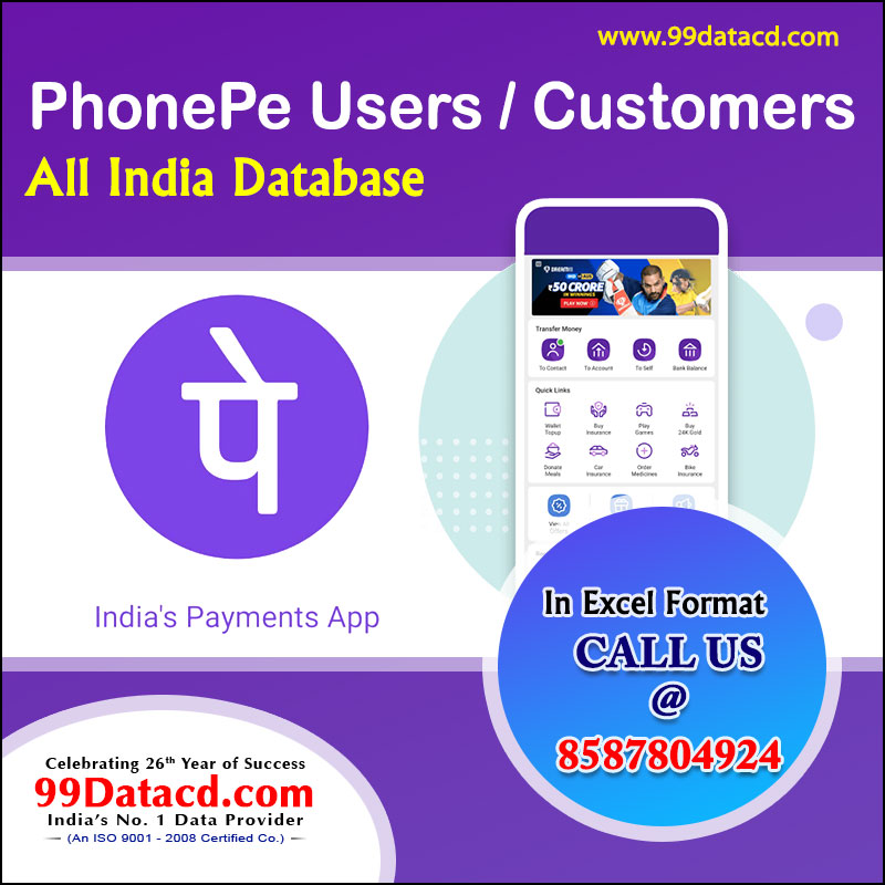 Get All India PhonePe Users & Customers Database 2021