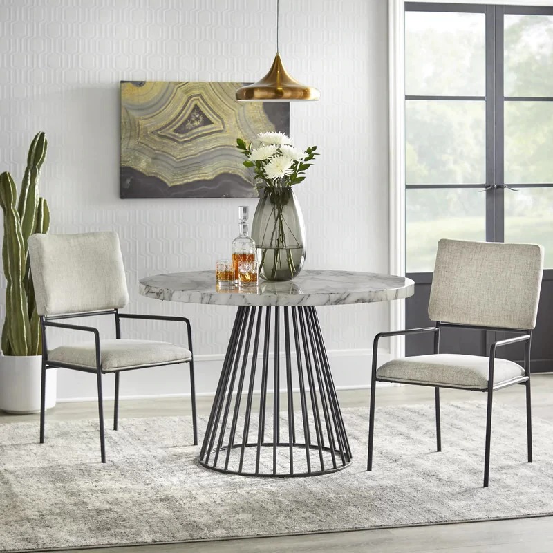 Round Dining Table, Marble Top Round Dining Table, 60in Table