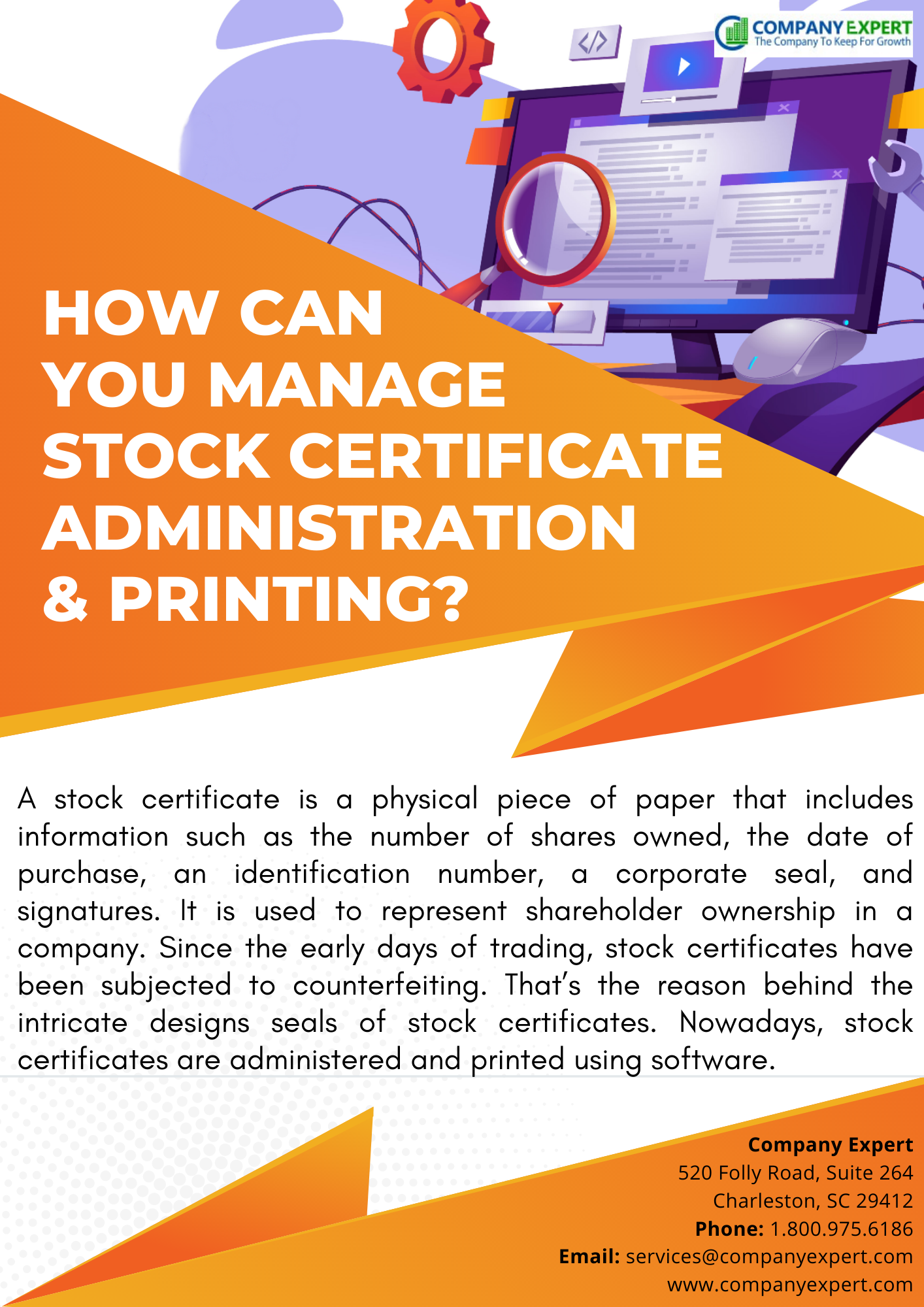 How can  you manage  stock certificate administration & printing?