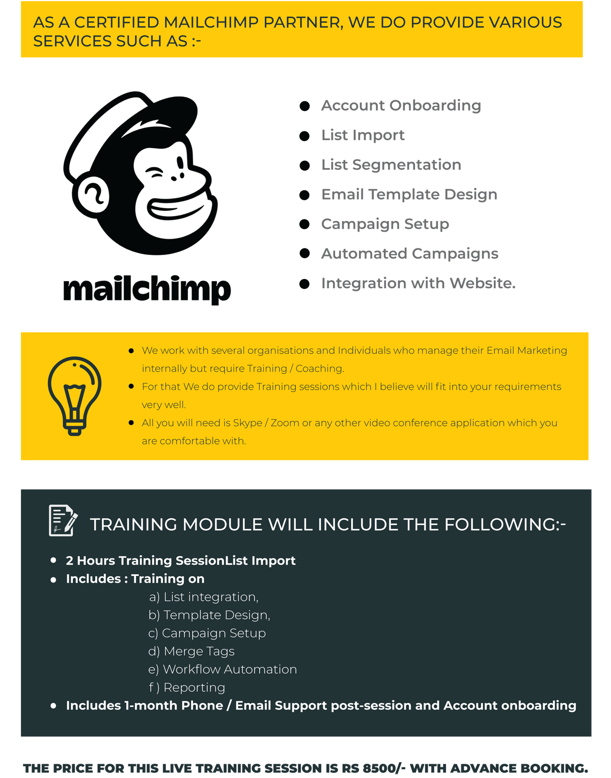 Hire a Mailchimp Trainer to jack up your Email Game by Mailchimp Certified Pro Partner 