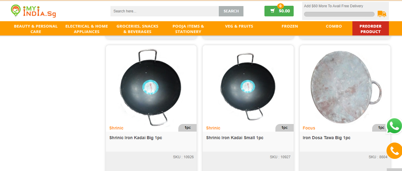 Indian cookware products online in Singapore