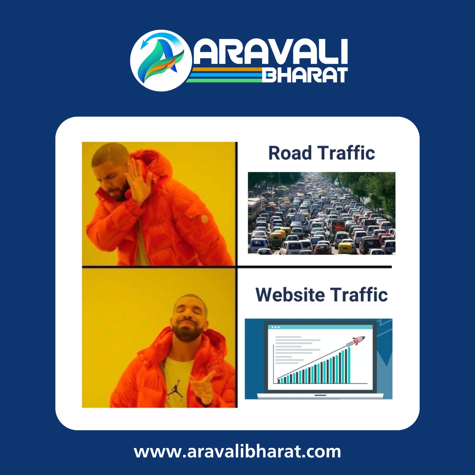 Website Traffic vs Road Traffic Navigating Your Path to Success with Aravali Bharat.