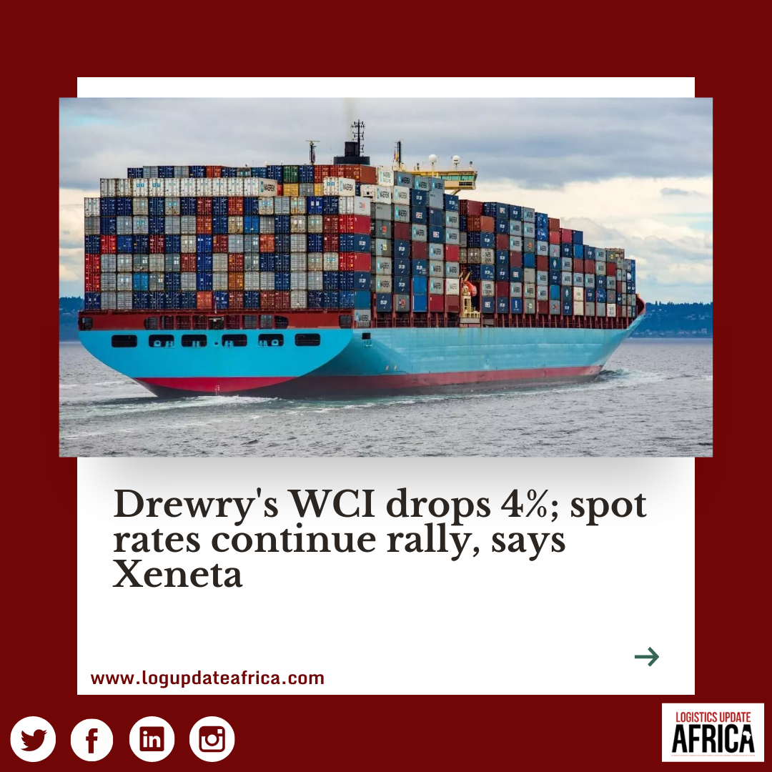 Drewry's WCI drops 4%; spot rates continue rally, says Xeneta 