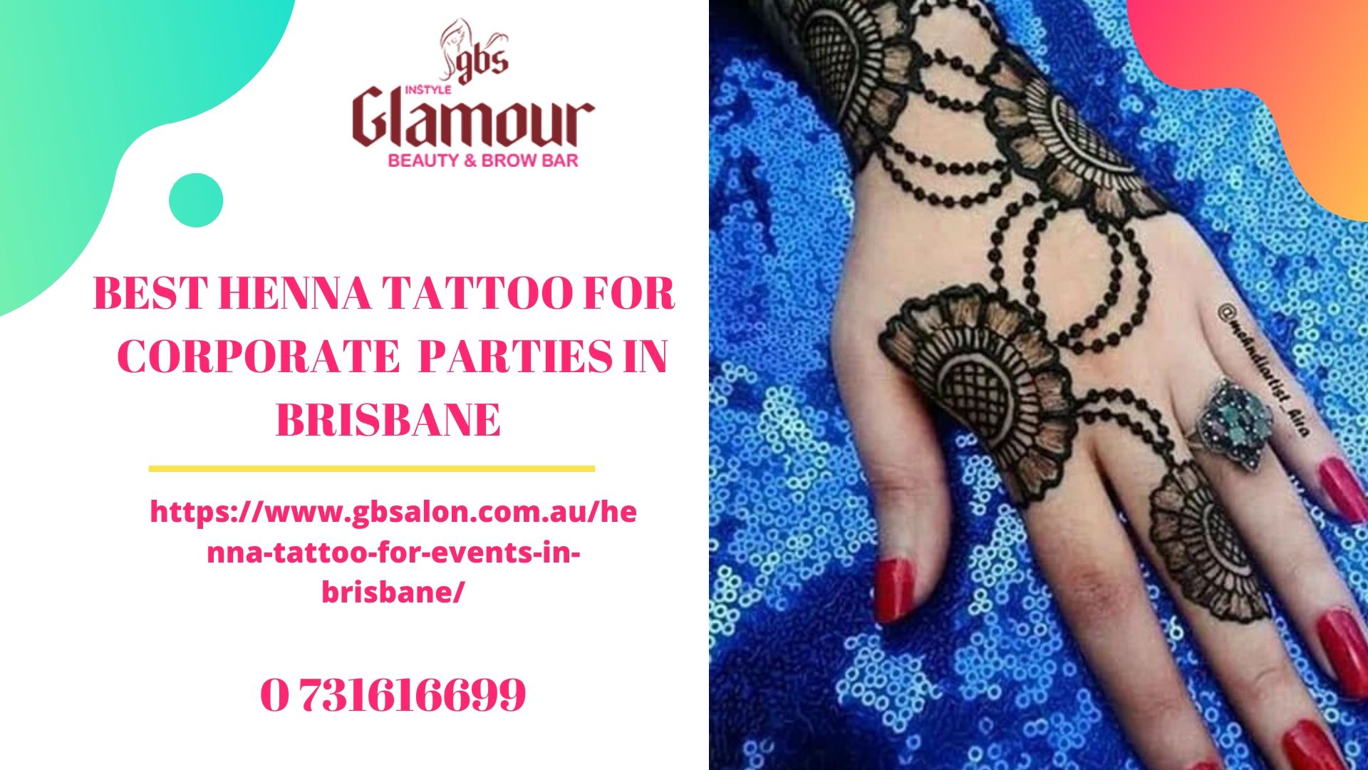 Henna Tattoo Design Ideas for Corporate Parties in Brisbane