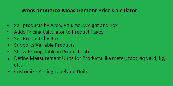 WooCommerce price calculator