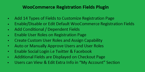 WooCommerce add registration fields
