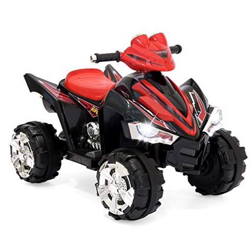 12V Kids Battery Powered Electric 4-Wheeler Quad Atv Ride-on Toy W/ 2 Speeds, Horn, Engine Sounds, Music, Led Lights – Red