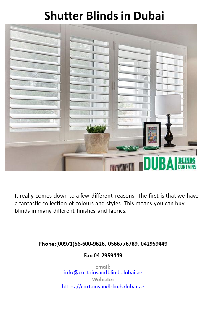 Shutter Blinds in Dubai