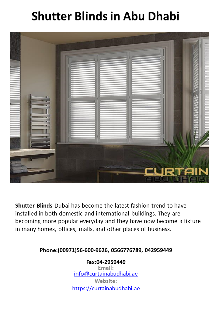 Shutter Blinds in Abu Dhabi