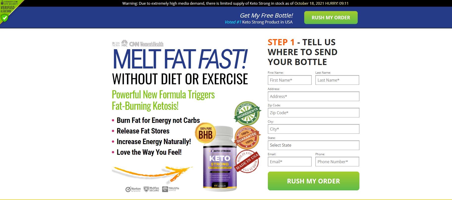 Keto Strong Canada Reviews – Fast Fat Burning Supplement