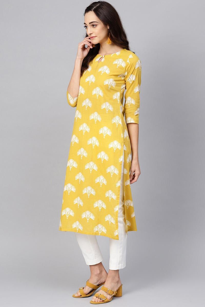 Find Beautiful Yellow Color Kurti | Ahika