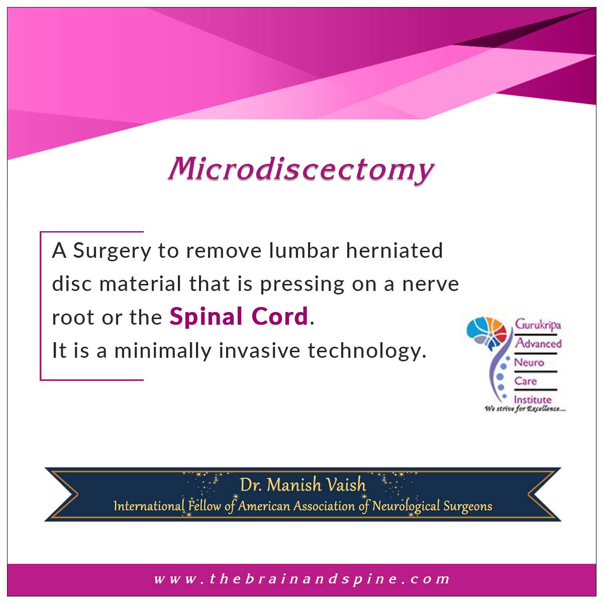 Panacea Micro discectomy in Delhi thebrainandspine