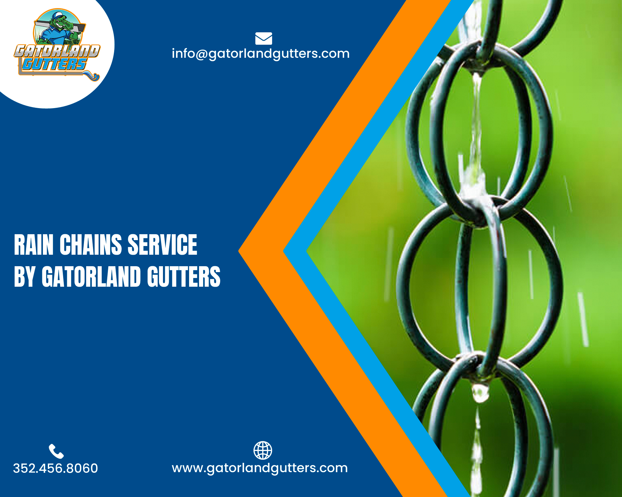 Rain Chains Service By Gatorland Gutters