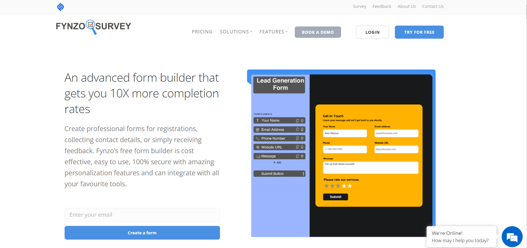 An advanced form builder that gets you 10X more completion rates