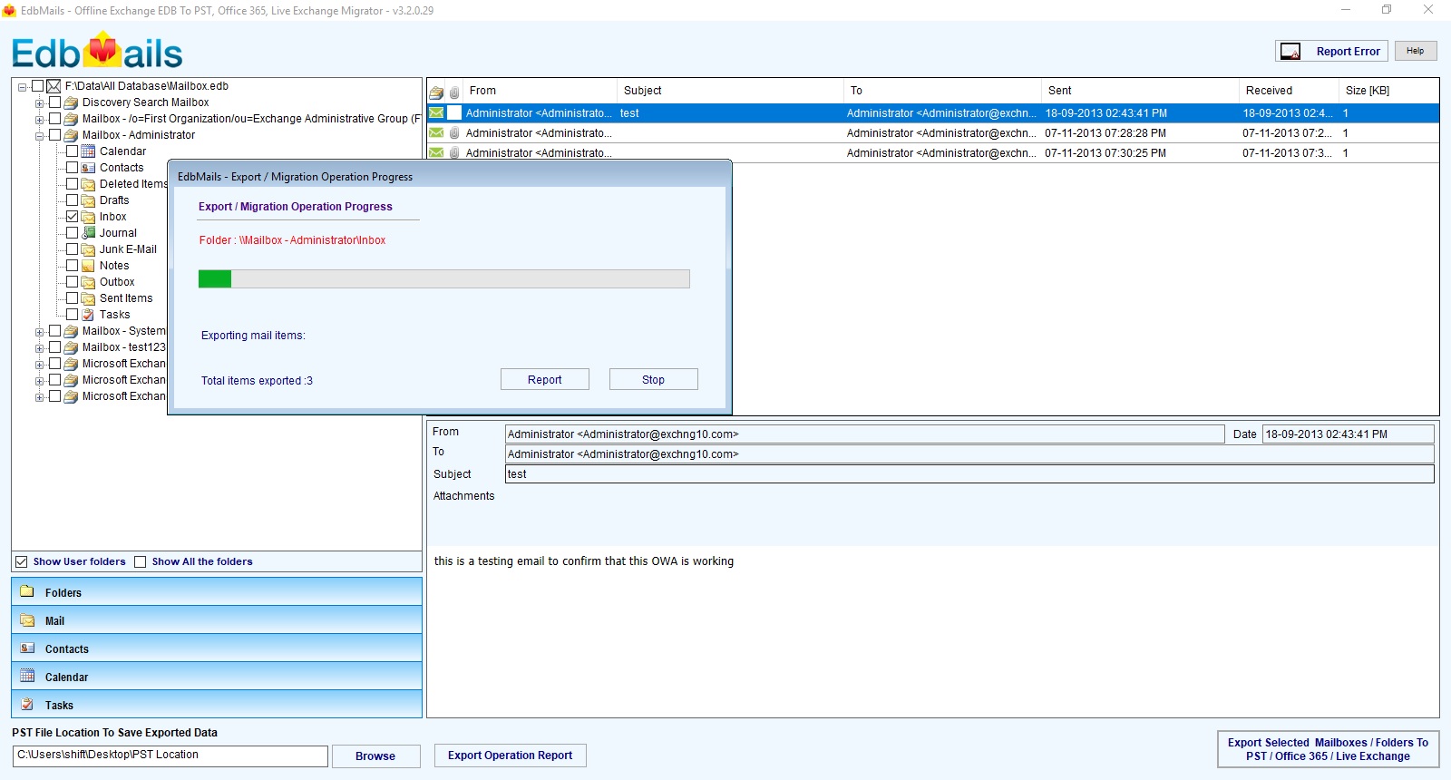 EdbMails EDB to PST Converter