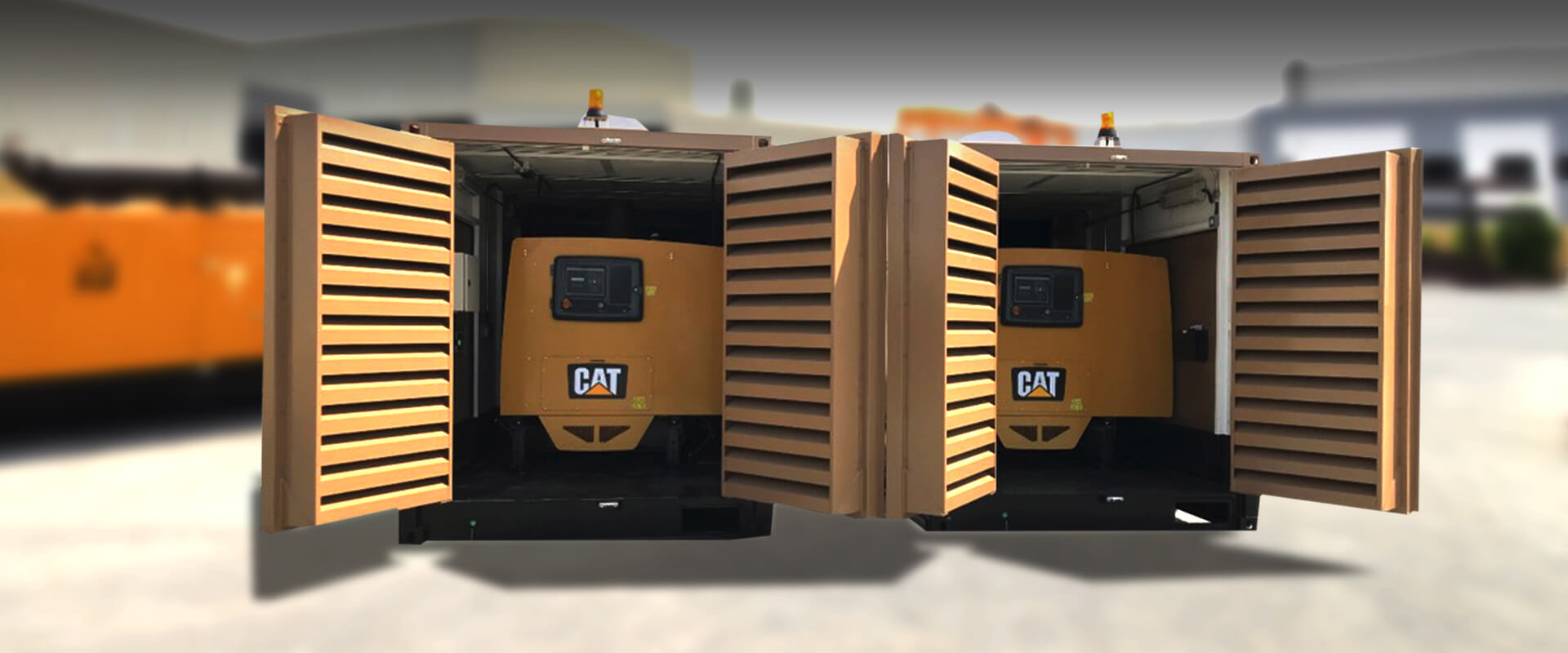 Caterpillar Sound Attenuated Generator Enclosure, Acoustic Enclosures for Generators, Acoustic Canopy, Sound Attenuators for HVAC Systems in UAE, Dubai, Oman, Kuwait, Qatar, Bahrain