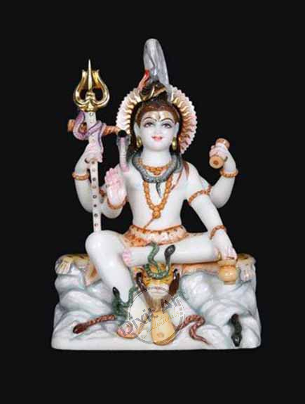 Lord Shiva White Marble Statue | Buy Shiv Ji Statue | Dixitarts.co.in