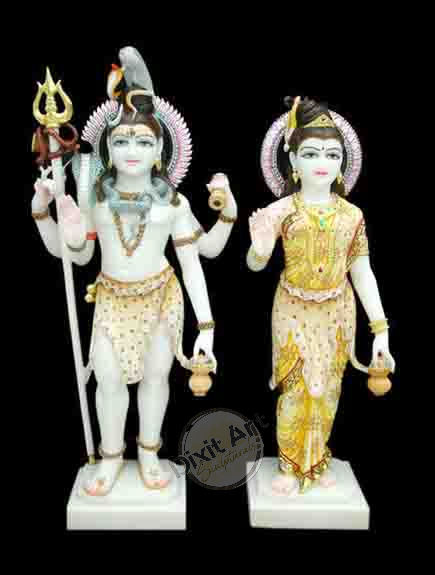 MARBLE SHIV PARIVAR STATUE