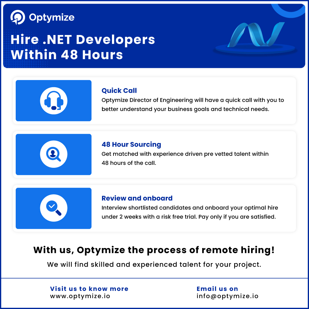 Hire Vetted .NET Developers Within 48 Hours | Optymize