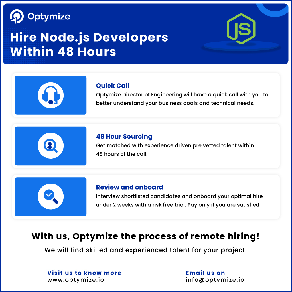 Hire Vetted Node.js Developers Within 48 Hours | Optymize