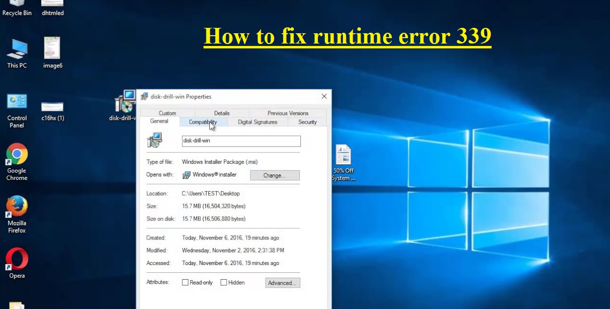 How to fix runtime error 339