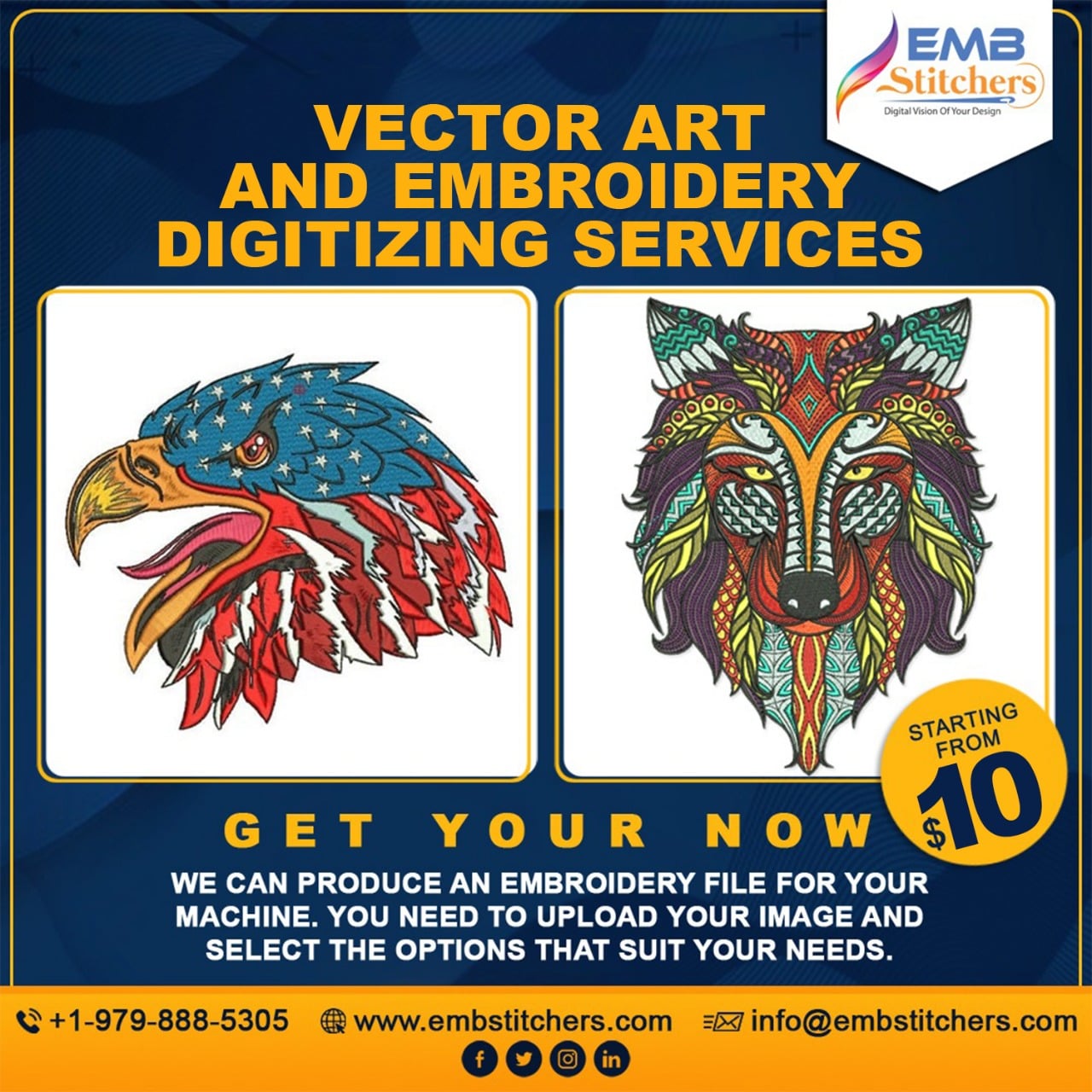 Embroidery Digitizing & Vector Art Services