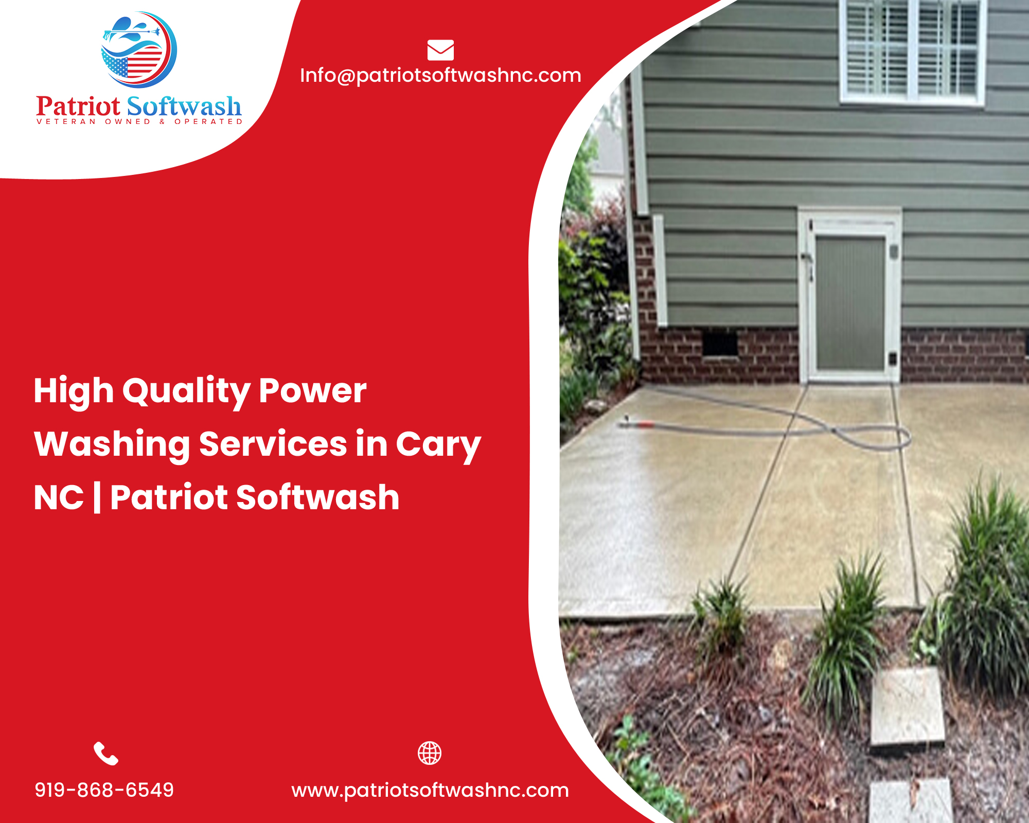 High-Quality Power Washing Services in Cary NC | Patriot Softwash