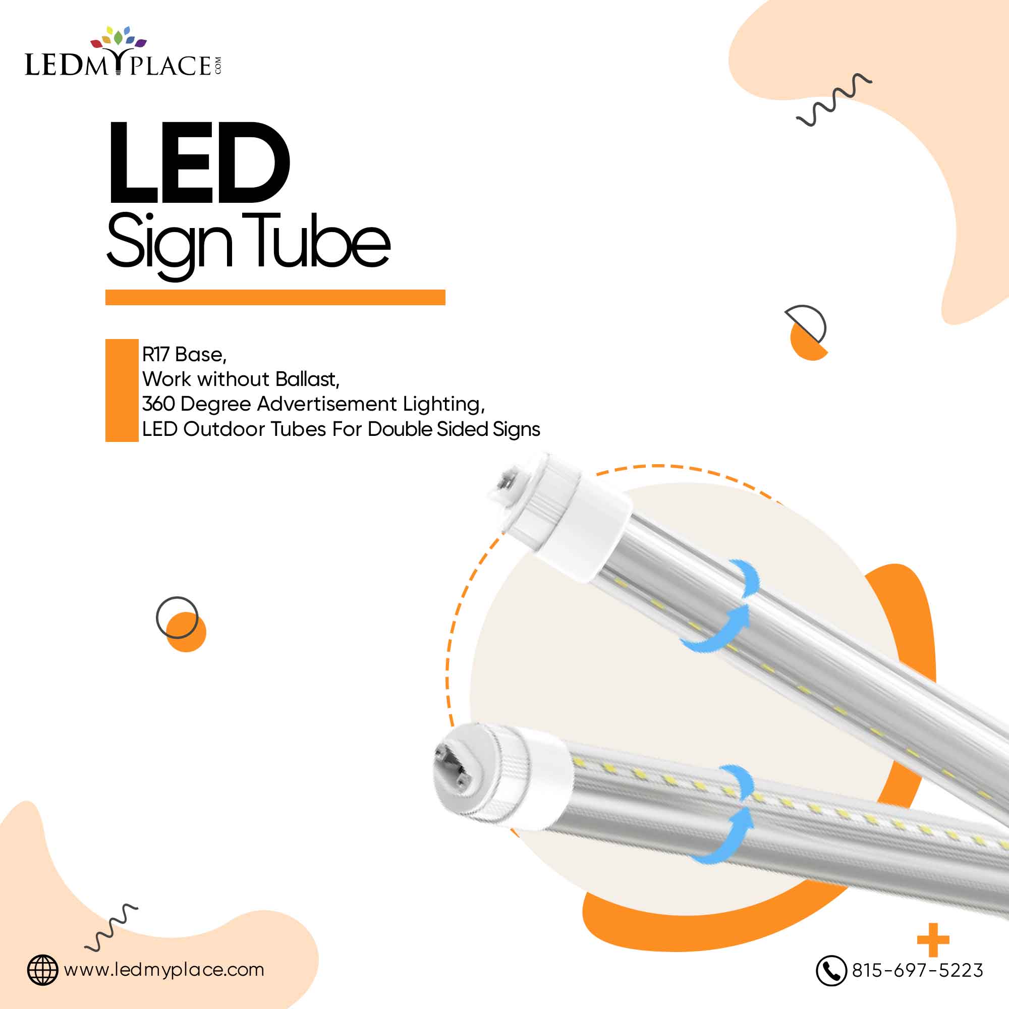 LED sign tubes shine brightly and are energy efficient.