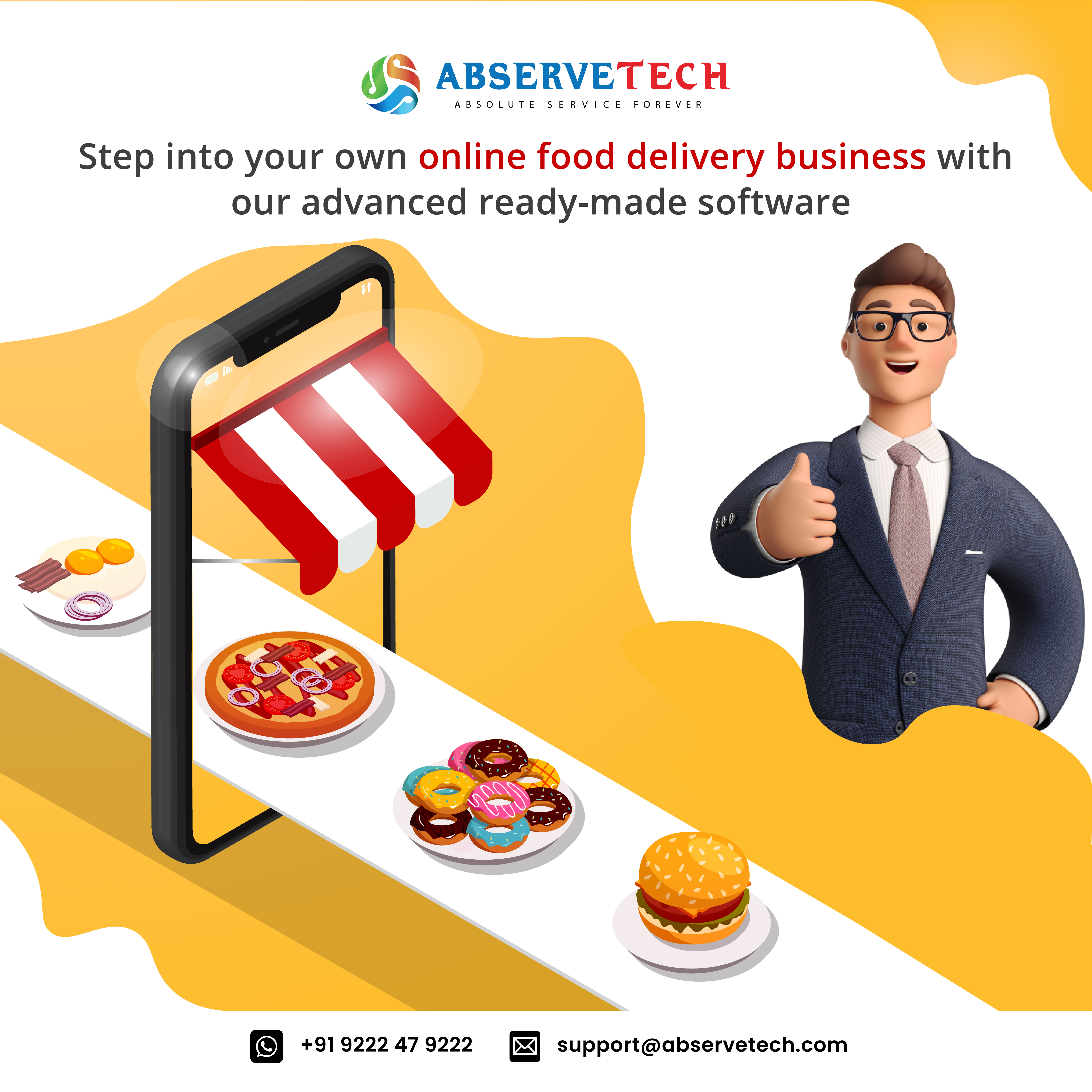 Step into your own online food delivery business with our advanced ready-made software