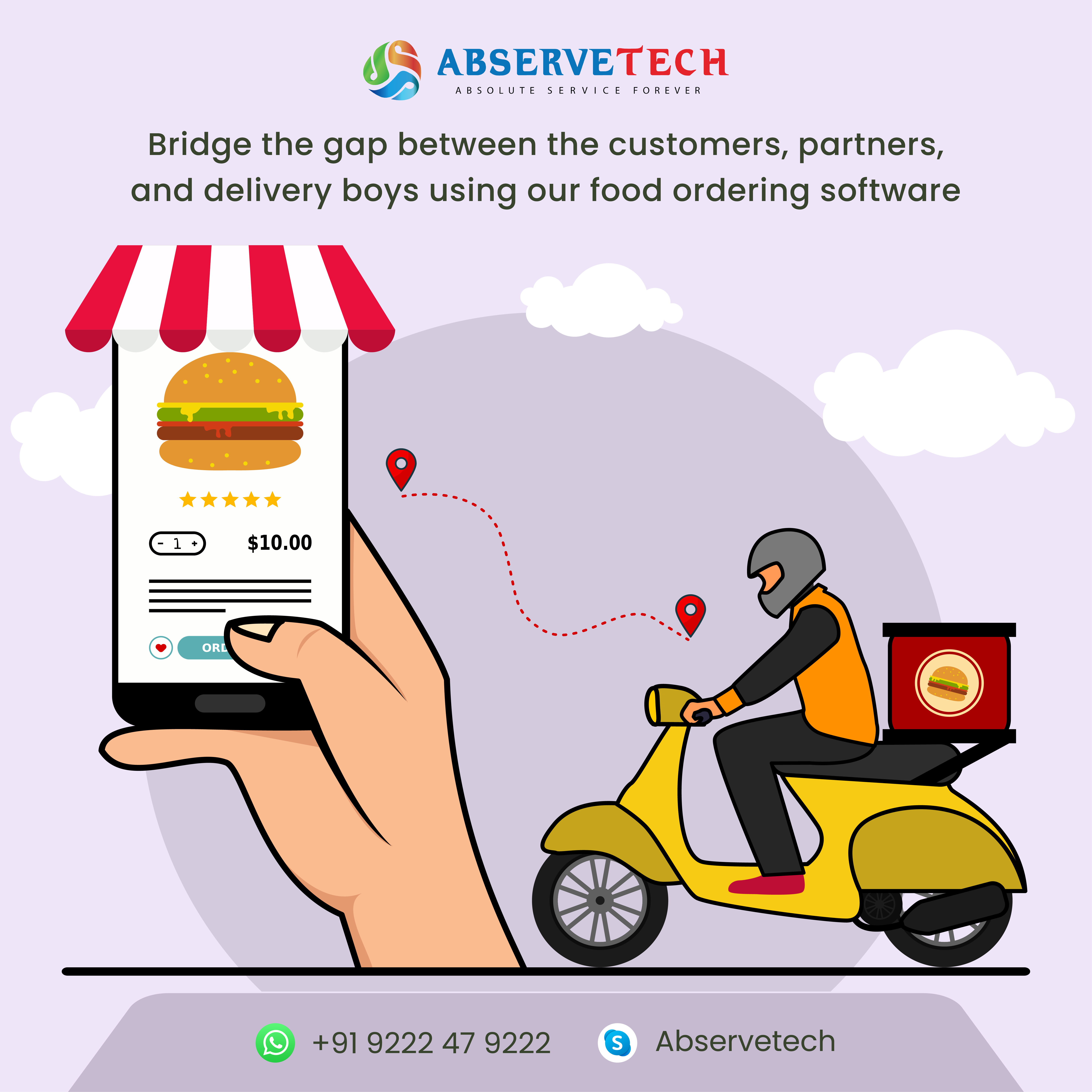 Bridge the gap between the customers, partners, and delivery boys using our food ordering software.
