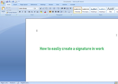 How to create a signature in word?