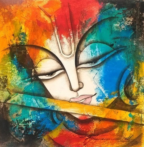 AnYahh - Abstract Krishna Painting