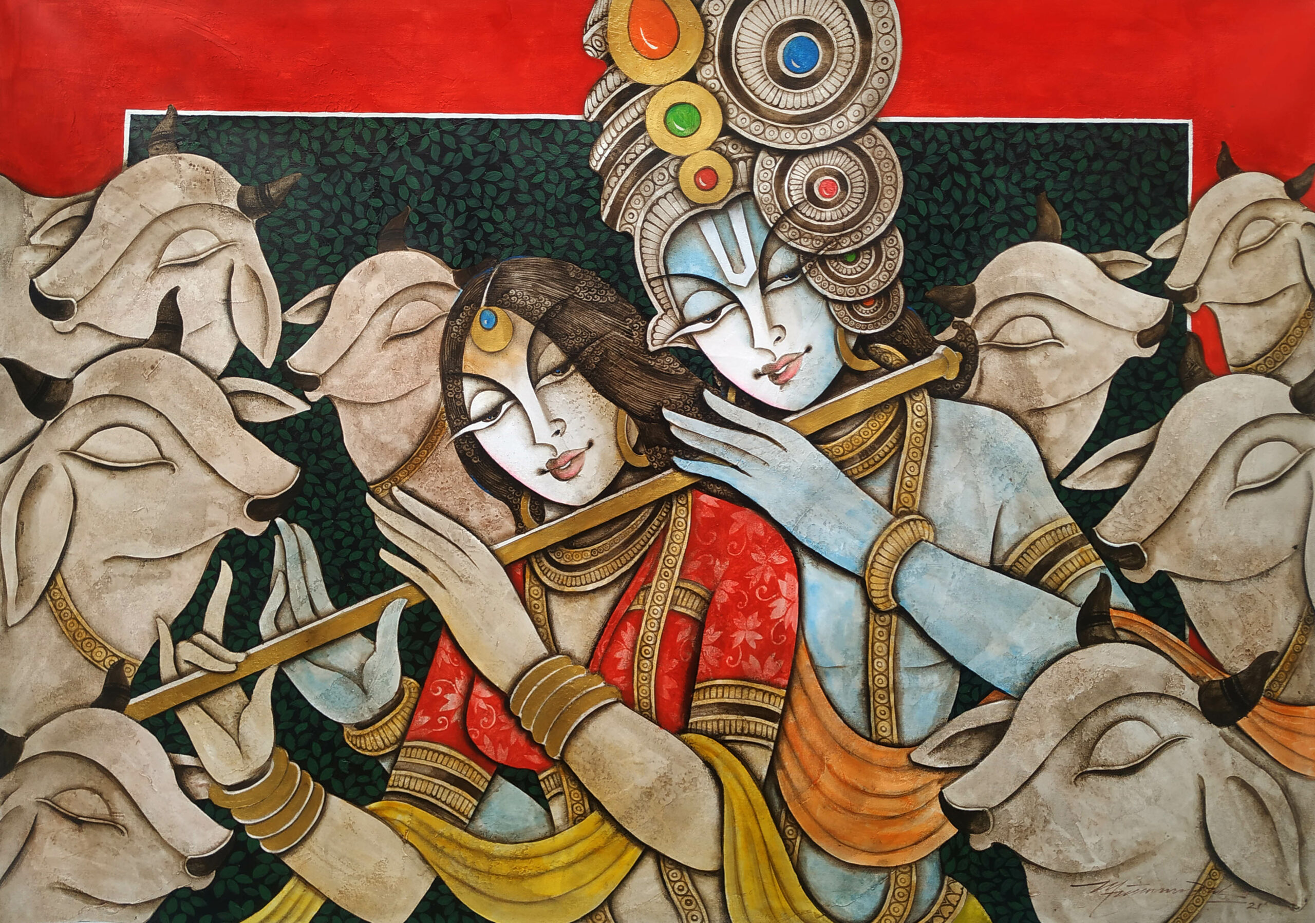 AnYahh - Abstract Krishna Painting