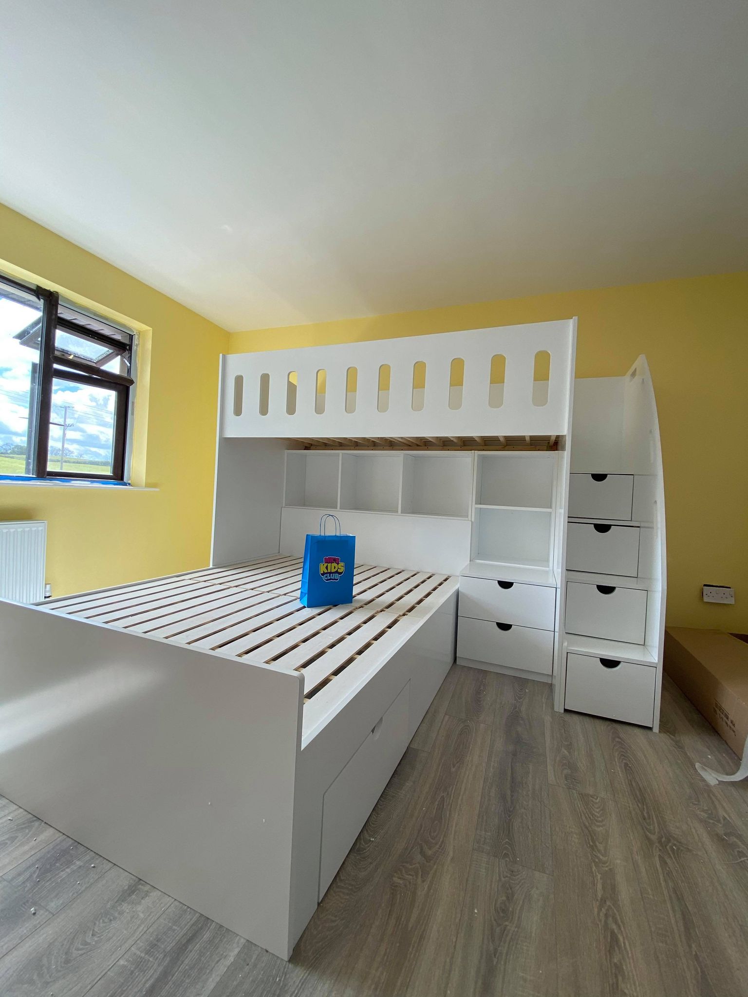 A bunk bed with steps is a great option for small kids