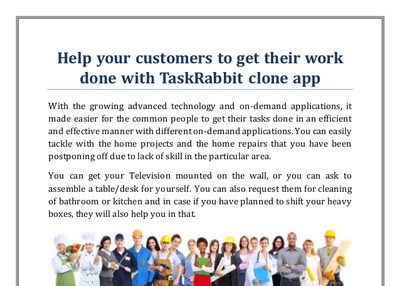 Help your customers to get their work done with TaskRabbit clone app