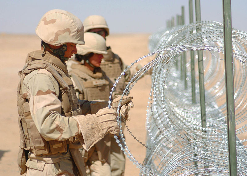 Razor wire installation in whittier