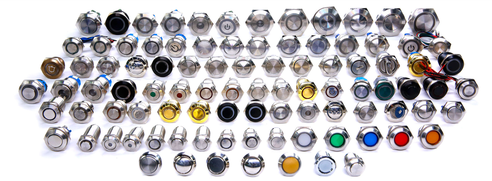 What is a latching push button switch?