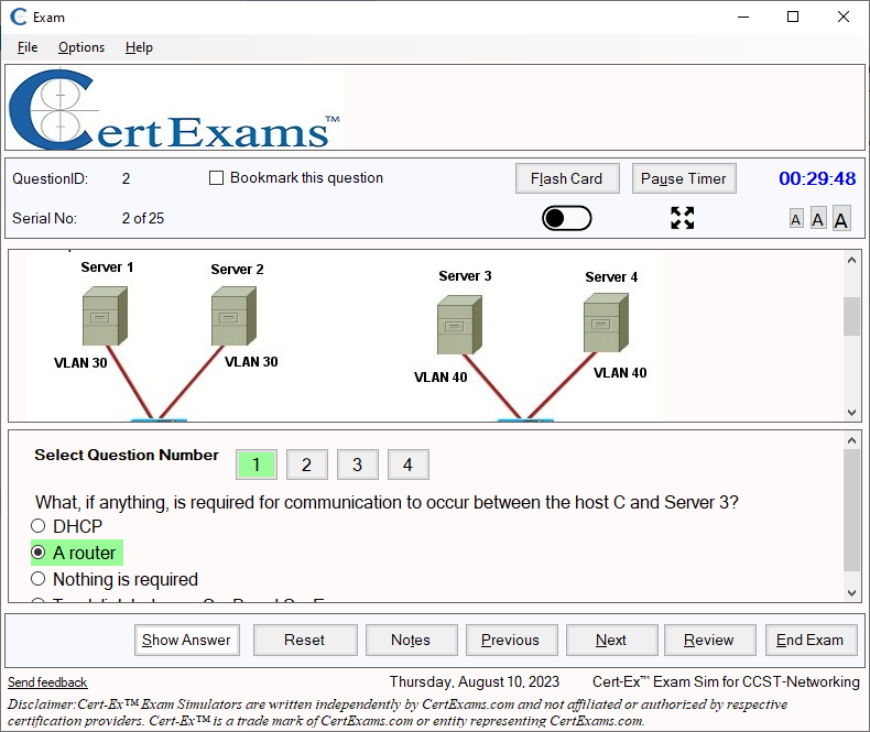 Cert-Ex Exam Sim For CCST Networking 