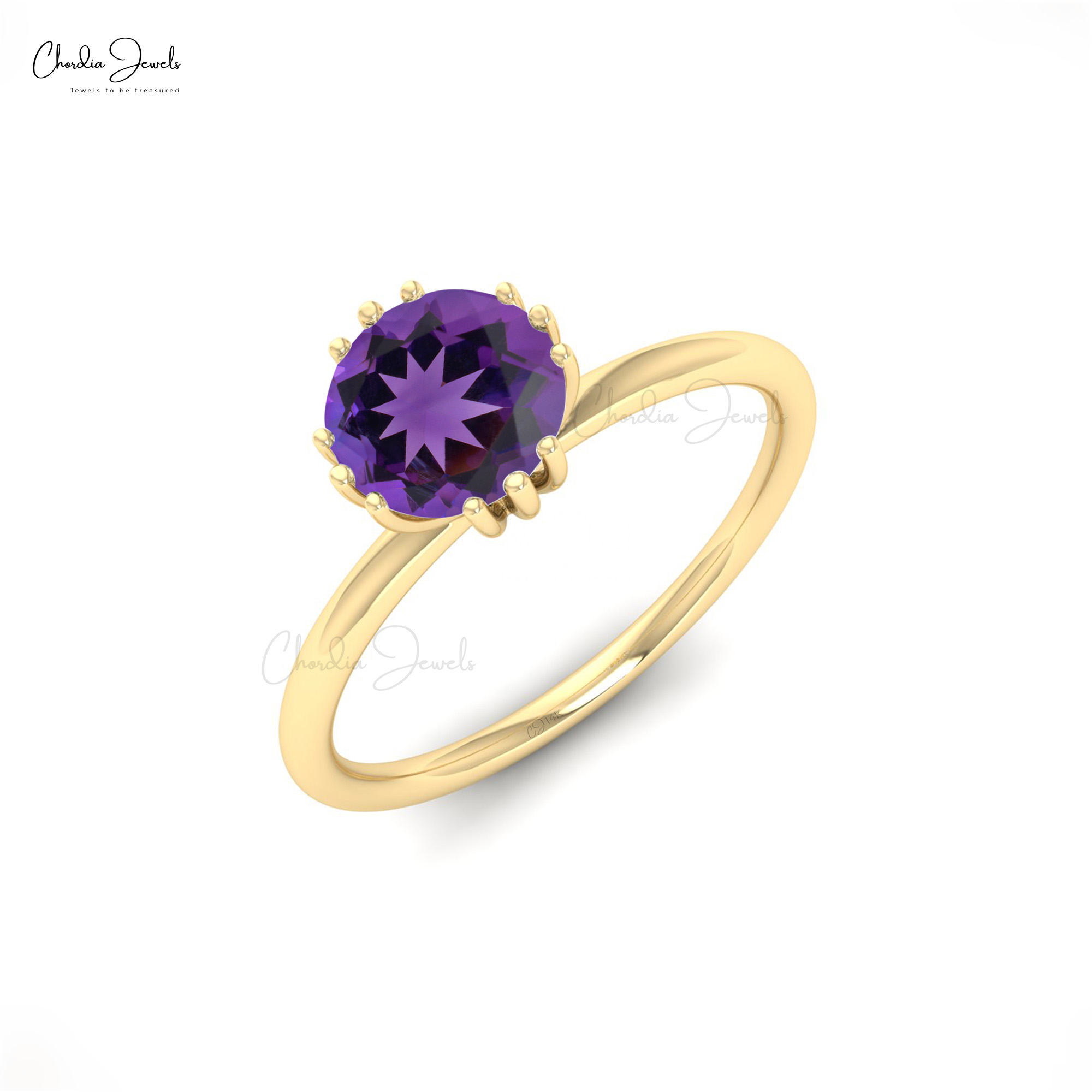 Purple Dainty Amethyst Ring For Women - Chordia Jewels