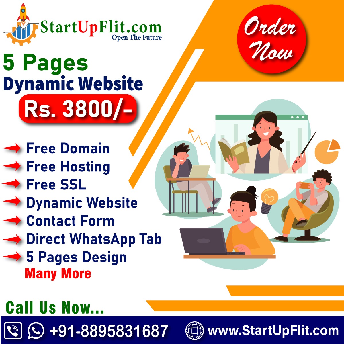 5 pages of dynamic website