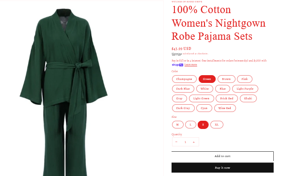 Cotton Women's Nightgown Robe Pajama Sets