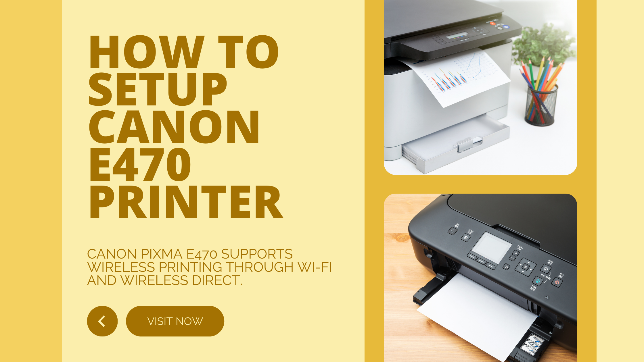 Directions on how to configure the Canon E470 printer