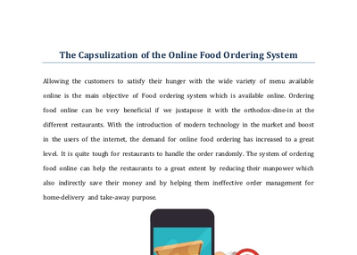 The capsulization of the online food ordering system