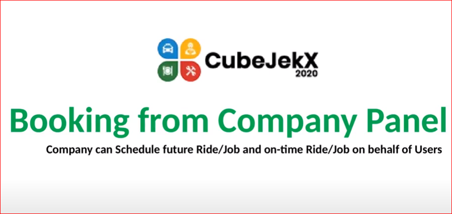 Booking from Company panel - CubeJekX2020 App
