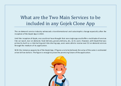 What are the Two Main Services to be included in any Gojek Clone App
