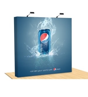 Custom Trade Show Booth Design Printed On A Fabric Backdrop