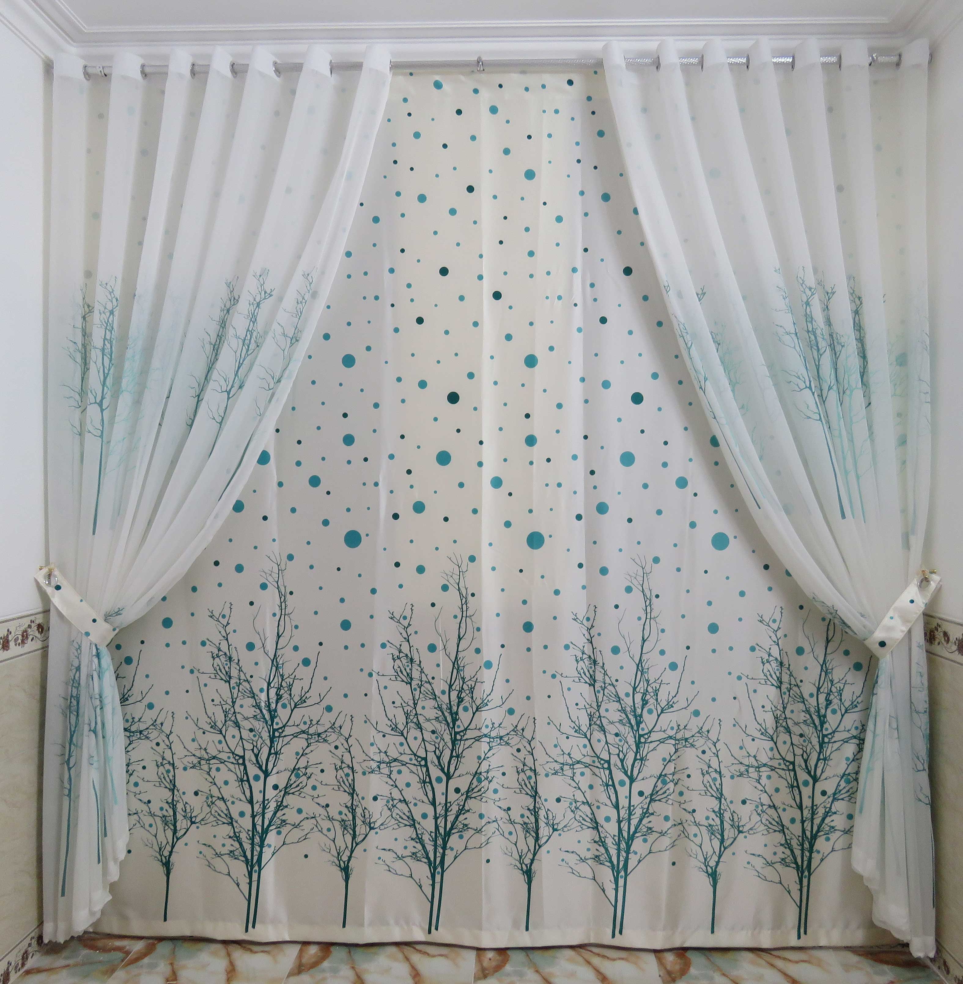 Sewing curtains for interior decoration of home